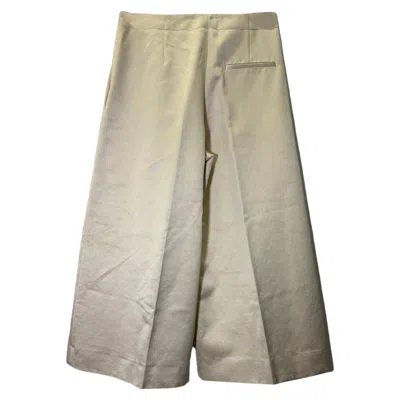 Joseph High-rise Wideleg Trousers In White Cotton In Multi