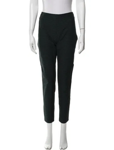 Pre-owned Joseph Houndstooth Print Straight Leg Pants In Green