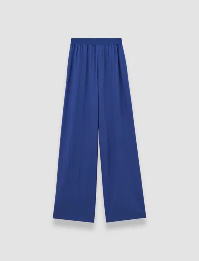 Joseph Hulin Crepe De Soie Silk Trousers In Blue