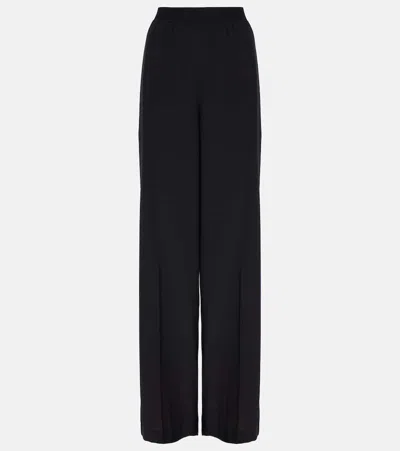 Joseph Hulin Mid-rise Silk Wide-leg Pants In Black