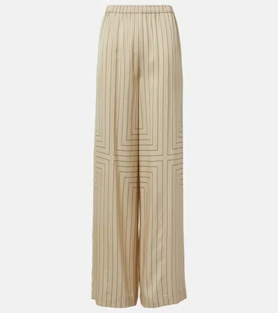 Joseph Hulin Silk-blend Wide-leg Pants In Sand