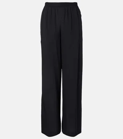 Joseph Hulin Silk Crêpe De Soie Wide-leg Pants In Black