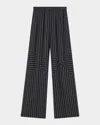 Joseph Hulin Wide-leg Geometric Crepe Trousers In Black