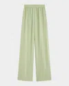 Joseph Hulin Wide-leg Silk Crepe De Soie Trousers In Matcha