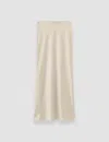 Joseph Isaak Long Silk Satin Skirt In Neutral