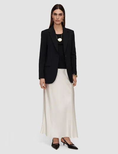 Joseph Isaak Long Silk Satin Skirt In White
