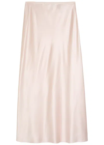 Joseph Isaak Silk Midi Slip Skirt In Pink