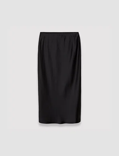 Joseph Isaak Silk Satin Skirt In Black