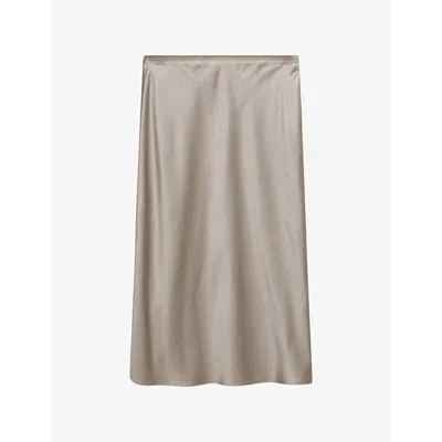 Joseph Womens Spark Isaak Slim-fit Silk-satin Midi Skirt