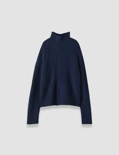 Joseph Isabel Soft Wool Rib Jumper In Blue