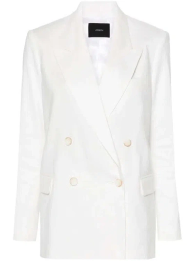 JOSEPH IVORY DOUBLE-BREASTED LINEN BLAZER