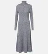Joseph Ribbed-knit Turtleneck Wool And Silk Dress In Ivory/black