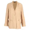 Joseph Jace Crinkled Matte-satin Blazer In Camel Acetate In Yellow