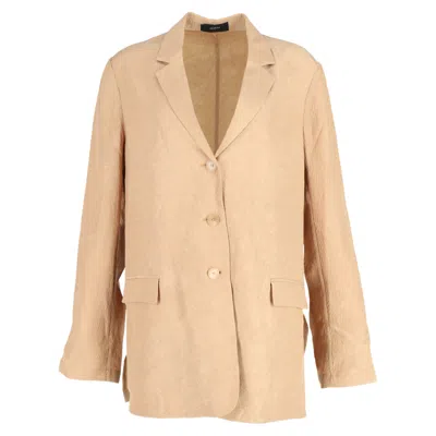 Joseph Jace Crinkled Matte-satin Blazer In Camel Acetate In Yellow