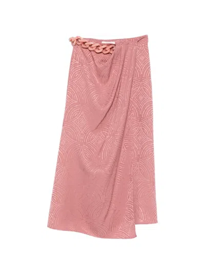 Joseph Jacquard Chain Midi Skirt In Pink