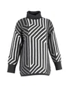 Joseph Jacquard-knit Turtleneck Sweater In Grey Merino Wool In Grey
