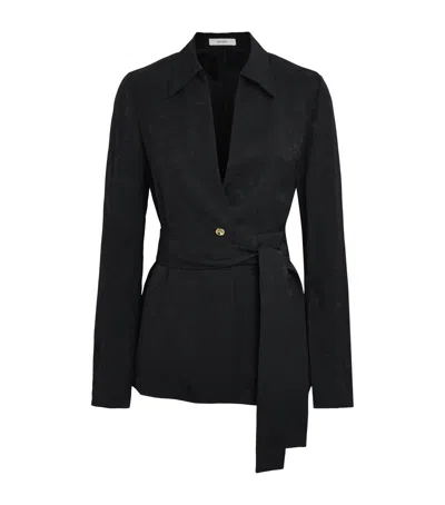 Joseph Jacquard Tie-belt Noemi Jacket In Black