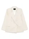 Joseph Womens Oyster White Chapone Double-breasted Stretch-woven Jacket In Neutrals