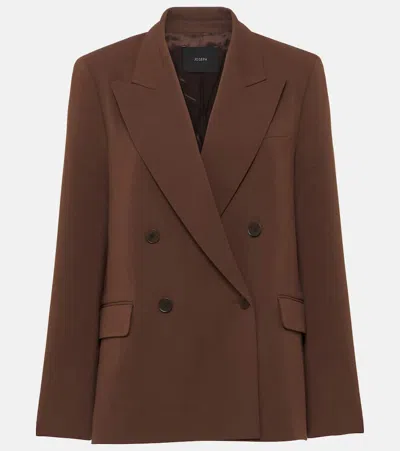 Joseph Jaden Double-breasted Cady Blazer In Brown