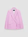 Joseph Jaden Double-breasted Wool-blend Twill Blazer In Begonia Pink