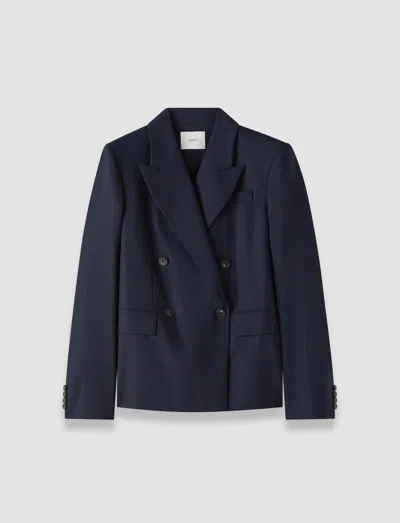 Joseph Jaden Wool Tailoring Stretch Jacket In Blue