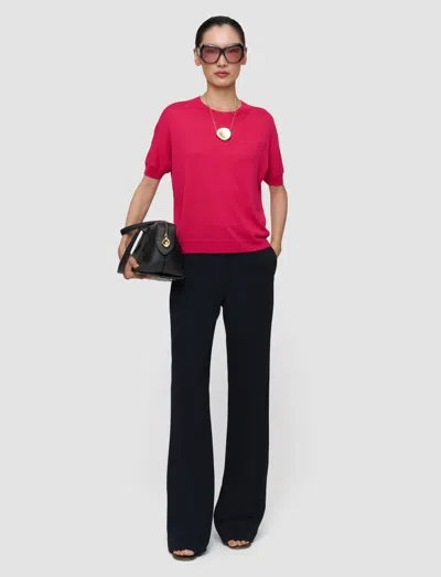 Joseph Jana Silk Knit Top In Red