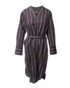 Joseph Janis Striped Robe Dress In Brown Cotton In Blue