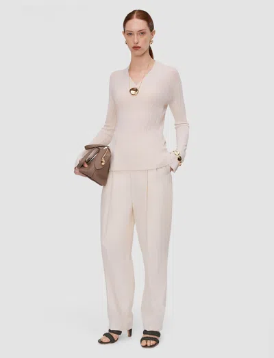 Joseph Jardin Silk Cotton Rib Jumper In Pink