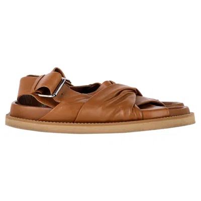 Joseph Jazzy Ankle Strap Sandals In Brown Leather