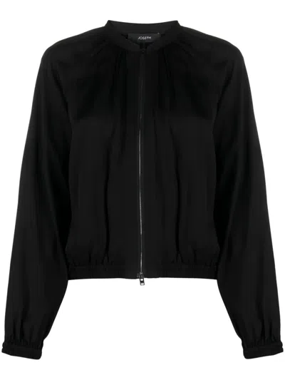 Joseph Jeddo Collarless Bomber Jacket In Black