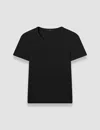 Joseph Womens Navy Crisp Rayon Round Neck Woven Top In Black