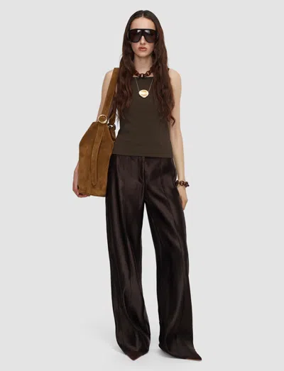 Joseph Jnane Silk Linen Blend Trousers In Brown