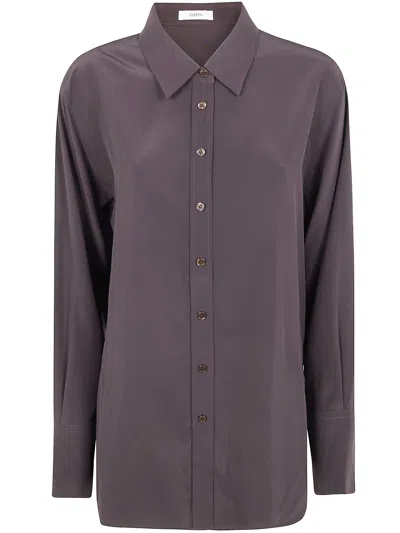 Joseph "joe" Blouse New Silk Crepe In Purple