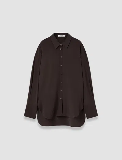 Joseph Joe Crepe De Chine Silk Blouse In Brown