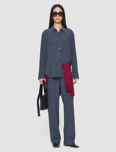 Joseph Joe Crepe De Chine Silk Blouse In Blue
