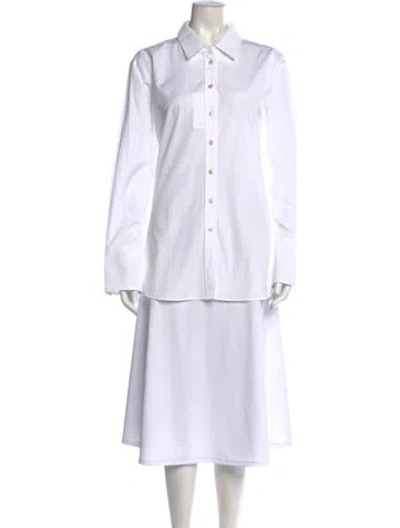 Pre-owned Joseph Joe Long Sleeve Button-up Top W/ Tags In White