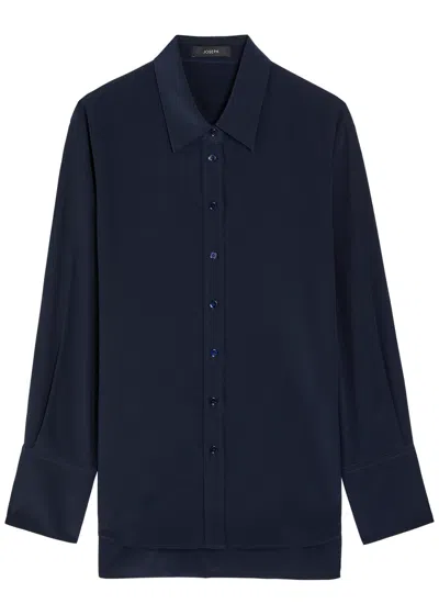 Joseph Joe Silk-crepe Shirt In Blue