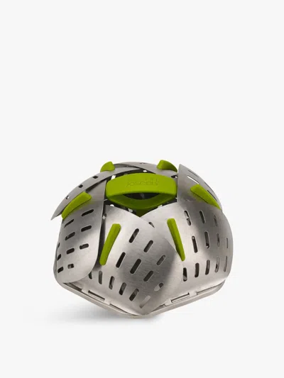 Joseph Joseph Bloom Steel Folding Steamer Basket In Green