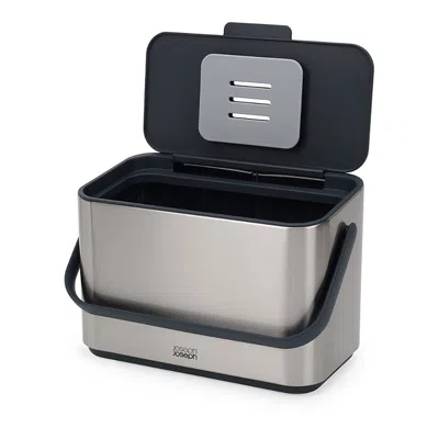 Joseph Joseph Collect 4 Liter Stainless Steel Food Waste Compost Caddy In Grey