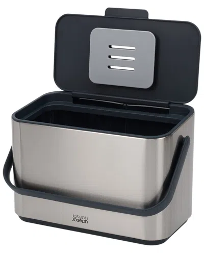 Joseph Joseph Collect 4 Liter Stainless Steel Food Waste Compost Caddy In Black