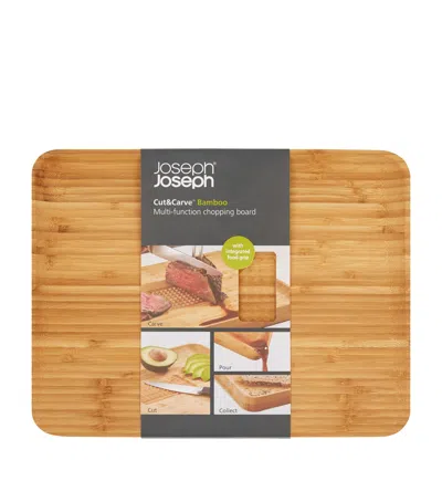 Joseph Joseph Cut & Carve Bamboo Chopping Board In Brown