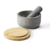 Joseph Joseph Dash With Bamboo Lid - Granite Mortar & Pestle In Gray