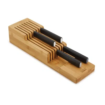 Joseph Joseph Drawerstore Compact Bamboo 2-tier Knife Organizer In Brown