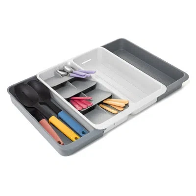 Joseph Joseph Drawerstore Expanding Tiered Cutlery, Utensil And Gadget Organizer In Gray