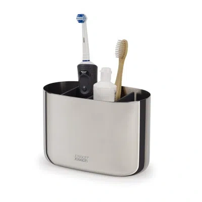 Joseph Joseph Easystore Luxe Stainless Steel Large Toothbrush Holder In Gray