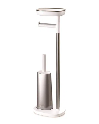Joseph Joseph Easystore Plus Toilet Paper Stand With Brush In Silver