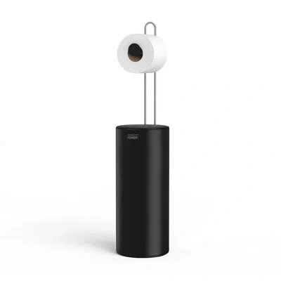 Joseph Joseph Easystore Toilet Paper Roll Holder With Concealed Storage In Black