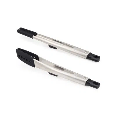 Joseph Joseph Elevate™ Fusion 2-piece Tong Set With Integrated Tool Rests In Stainless Steel;black