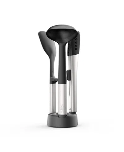 Joseph Joseph Elevate Fusion 5-piece Silicone Utensil Set With Storage Stand In Gray