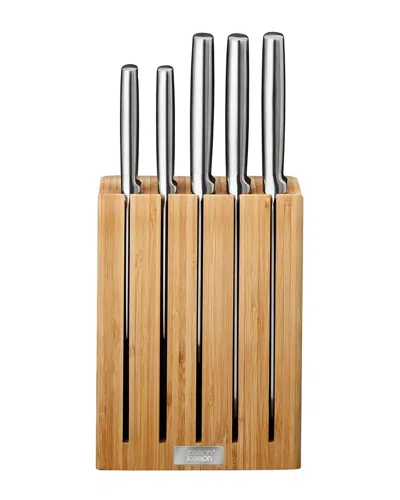 Joseph Joseph Elevate Steel 5pc Knife Set With Bamboo Block In Black